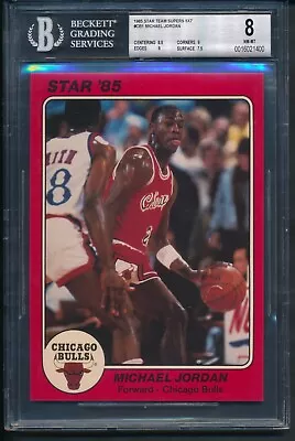 1985 Star Basketball Team Supers 5x7 Michael Jordan ROOKIE #1 BGS 8 BULLS HOF • $305