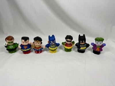 $12.95 • Buy Fisher Price Little People - DC COMICS Super Heroes Lot Of 7 - Batman, Superman+