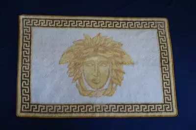 Gianni Versace MEDUSA Vintage Brown Trim Carpet Bathroom Floor Mat 47  X 31  • $1169.99