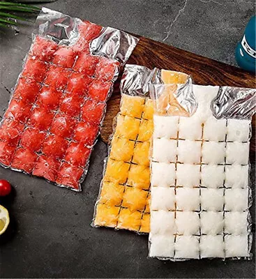 30X Ice Cube Freezer Bag 720 Disposable Seal Freezing Maker Mould Camping Picnic • £2.93