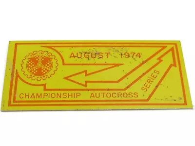 Sports Car Club Of York 1974 Championship Autocross Series Metal Tag • $15