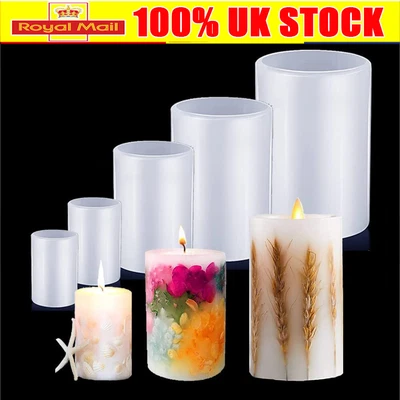 £11.95 • Buy 5PCS 3D Candle Mold DIY Soap Candles Making Wax Silicone Moulds Handmade DIY