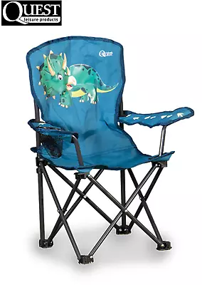 Quest Childrens Kids Childs Folding Dinosaur Compact Camping Safety Lock Chair • £17.50