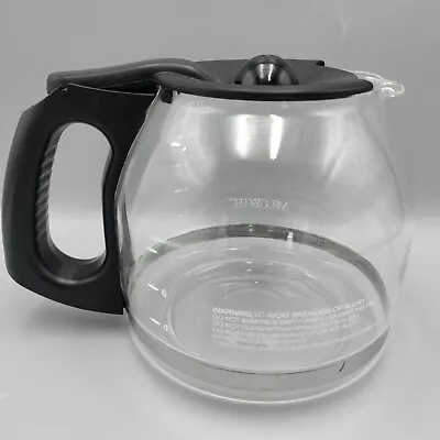 Mr. Coffee Replacement Carafe 12 Cup Glass Pot Black Lid Handle • $7.75