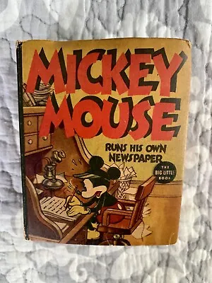 Mickey Mouse Runs His Own Newspaper (1937) Big Little Book #1409 GOOD • $24.95