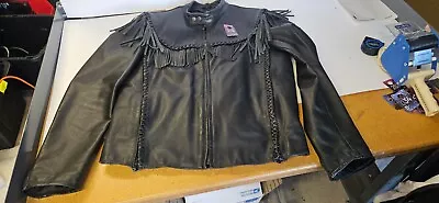 Vintage Harley Davidson Willie G Men's Black Leather Jacket Size 42 • $27