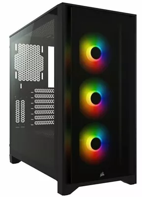 Corsair ICUE 4000X RGB Gaming Case W/ Tempered Glass Window E-ATX 3 X AirGu... • £141.03