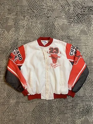 VTG Michael Jordan Bulls Chalk Line Satin Jacket 90s Shirt Air Retro Usa Goat • $399.99