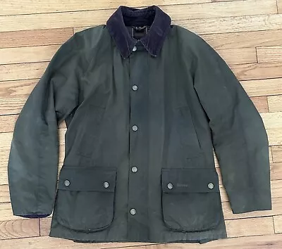 Barbour Ashby Olive Green Waxed Jacket Medium Mens Great Condition • $150