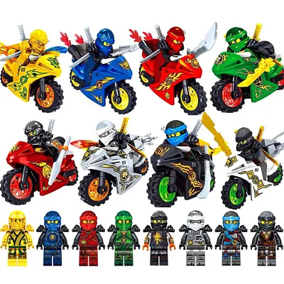 8 Pieces Ninjas Character With Motorcycle Toy Theme Birthday Party Supplies • $11.18