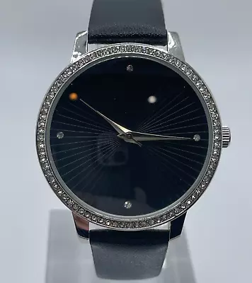 Manhattan By Croton Watch Womens Quartz Analog Black Dial Band Rhinestone Case • $22.10