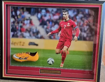 $795 • Buy Cristiano Ronaldo  Hand Signed & Framed  Nike Boot, Portugal