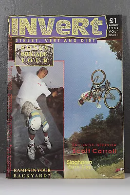 Old School Bmx Invert Bmx Magazine August 1989 Volume 1 Issue 1 • $6.22