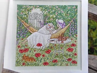 Lady Relaxing In A Summer Garden Cross Stitch Chart. Selling For Charity 🎁 • £1.30