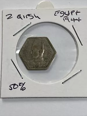 1944 Egypt 2 Qirsh Coin 50% Silver Content  FREEPOST • £7.99