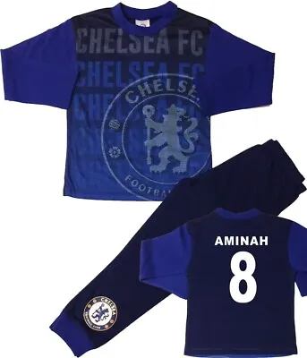 Chelsea Football Club Boys Pyjamas Age 4 To 12 Years Personalised With Name • £8.95