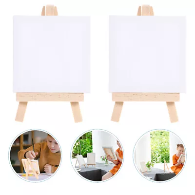 12pcs Mini Canvas Easel Set For Kids Artwork (White) • $13