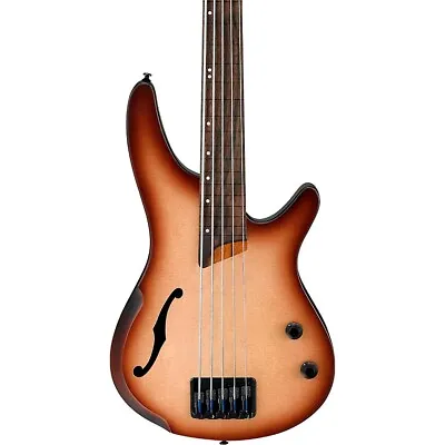 Ibanez SRH505F 5-String Fretless Hollowbody Bass Flat Natural Browned Burst • $799.99