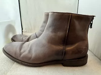 John Varvatos Brown Leather Ankle Boots Sz 9.5 M • $49.99