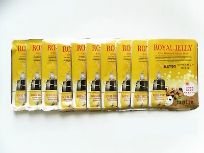10pcs Malie ROYAL JELLY Face Mask Packs Sheet 0.88oz Elasticity Firming Cosmetic • £15.33