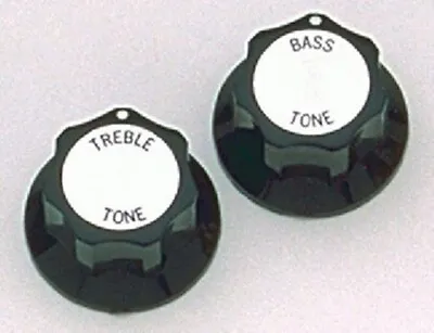 NEW - Rickenbacker Treble/Bass Tone Knobs - BLACK SILVER TOP • $12.69