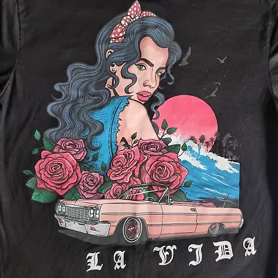 RGSTR La Vida Loca Chicano Lowrider Culture Mexican Med 2-Sided Graphic T-Shirt • $6.95