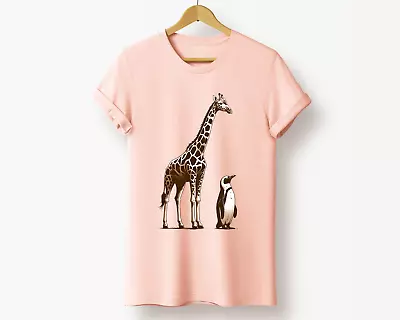 $ Giraffe Penguin Animals Cute Animals Lovely Adorable Gift Tee/ Tshirt • $23.10