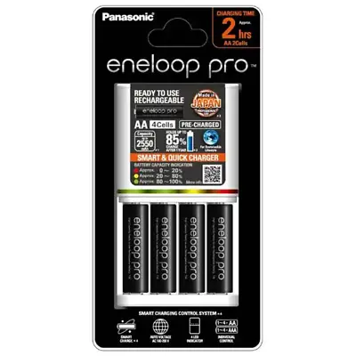 Panasonic Eneloop Quick Charger With 4x AA Pro Batteries • $69.95