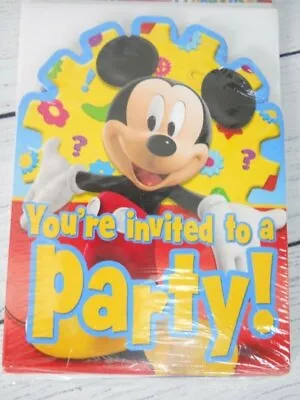 Disney Mickey Mouse Cog Party Clubhouse 8 Cards Invitations Envelopes • $7.65