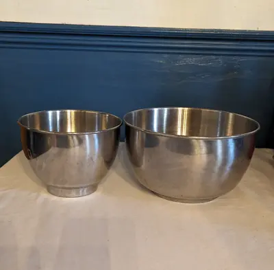 VTG 2 Stainless Steel Mixing Bowls From Model 8FM-127 Hamilton Beach Stand Mixer • $29.99