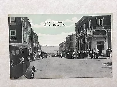 F1018 Postcard Mount Union PA Pennsylvania Jefferson Street St Scene • $8.99