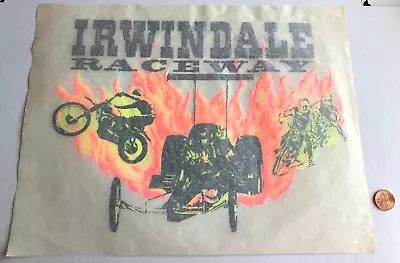 Vintage IRWINDALE RACEWAY Car Racing IRON ON For T-shirt RARE Drag Motocross CA • $5.50