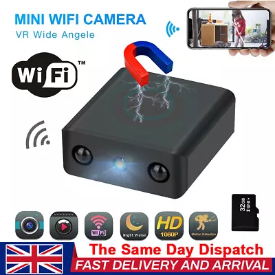 Mini Wireless Camera Cordless WIFI IP Home Security HD 1080P DVR Night Vision UK • £16.51