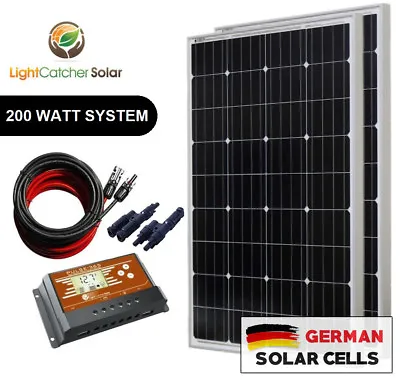 200 Watt Mono Solar Panel Kit 12V 200W 12-Volt Battery Charging RV Boat Off-Grid • $143.81