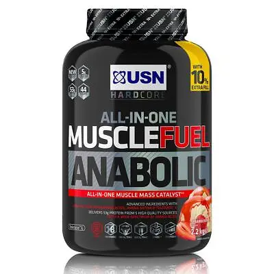 £48.99 • Buy USN Muscle Fuel Protein Body Mass Builder Strawberry Anabolic Powder Pack 2.2kg
