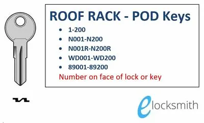 Key To Code Number Fits Holden Thule Ski Bike Roof Rack Or Pod Lock  FREE POST • $13.50