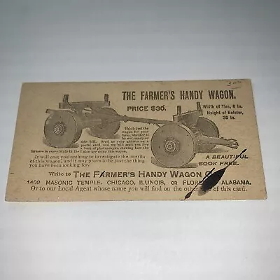 Vintage Advertising Card Farmer’s Handy Wagon Farming Equipment Scio Ohio • $14.99