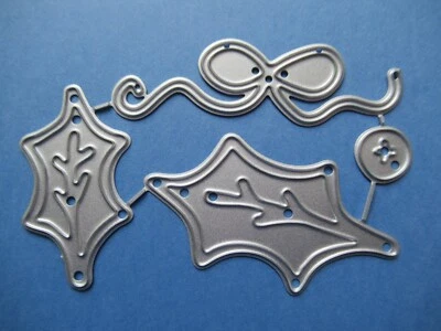 £3.85 • Buy Craft / Cardmaking Metal Cutting Die - Christmas Holly Leaves, Bow & Berry