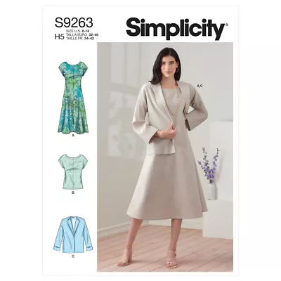 SIMPLICITY Sewing Pattern 9263 Misses Ladies Women DressTopJacket 6-14 O 16-24 • £12.87