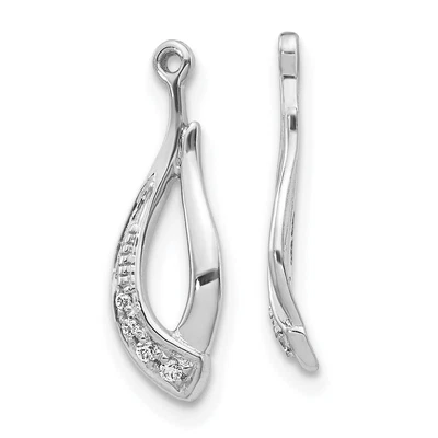 $199.99 • Buy 14k White Gold Twisted Teardrop Diamond Earring Jackets