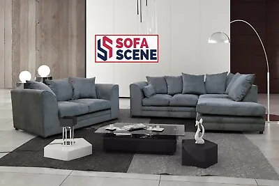 £399.99 • Buy Grey Corner Sofa Armchair Velvet Plush Fabric 3 2 Seater Soft Swivel Footstool