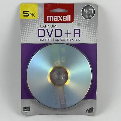 NEW Maxell Platinum 639031 4.7GB 120-Minute RW DVD+Rs 5 Pack SEALED • $14.95