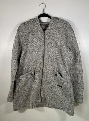 Women’s MERRELL Grey Mark Hooded Fleece Lined Knit Jacket UK XL • £14.99