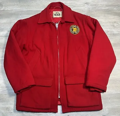 Vintage Hunting Jacket 1960's WOOLRICH Men's Size M Color RED N.R.A Patch • $48.99