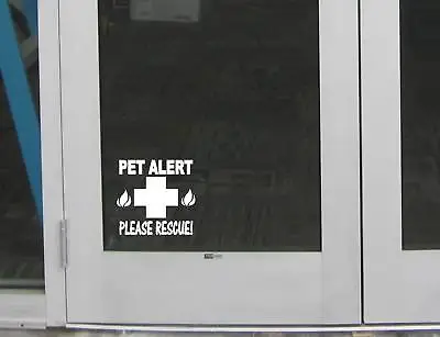 Pet Alert Fire Rescue Door Sign M128 6  Sticker Decal Cat Dog Pet Safety Window • $4.24