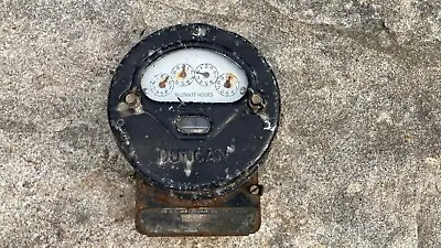 Vintage / Antique Duncan Single Phase Watthour Meter Metal Cover Cast Iron Base • $75