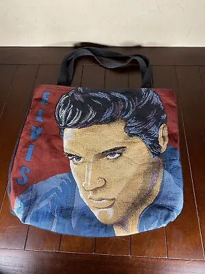 Vintage Elvis Presley  Tote Lg Bag 15” Portrait Tapestry Memorabilia • $21.50