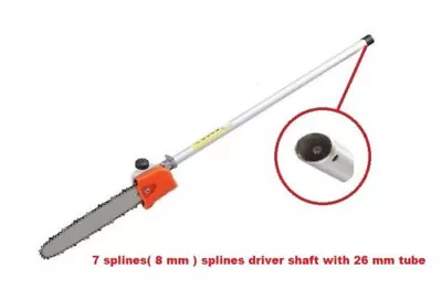 CHAINSAW ATTACHMENT 12  BAR & CHAIN FOR  7 Spline 26MM 8MM SHAFT MULTI TOOL • £44.95