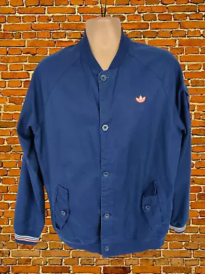 Men's Adidas Team Gb Olympic Size Large L Blue Casual Sport Bomber Jacket Coat • £19.99