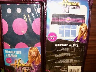 Hannah Montana Miley Cyrus Circle Design ONE Standard Size Window Valance NIP  • $16.01